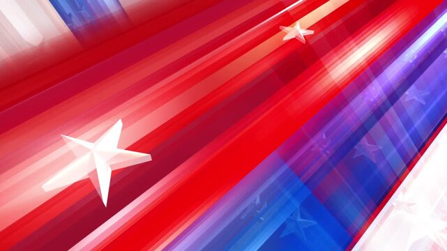 stars and stripes loop motion background
