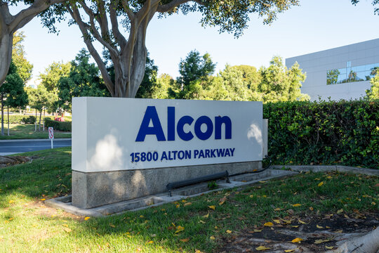Irvine, California, USA - July 9, 2022: Alcon Laboratories in Irvine, California, USA. 
Alcon is an American Swiss medical company specializing in eye care products. 