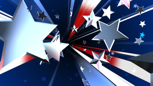 vector illustration of stars and stripes loop motion background