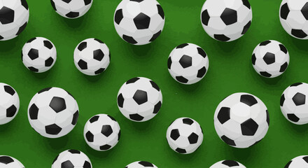 Collection of soccer balls on display. © Jaka