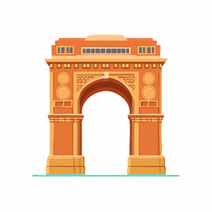 Fototapeta premium Architectural Illustration of a Grand Archway Design with Ornamental Details and Historical Significance