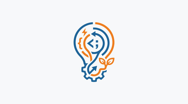 Creative Coding and Development Concept Logo