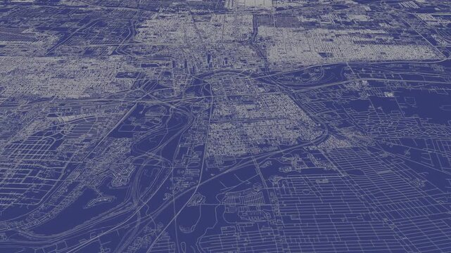 3D looped animation of city - Columbus Ohio USA