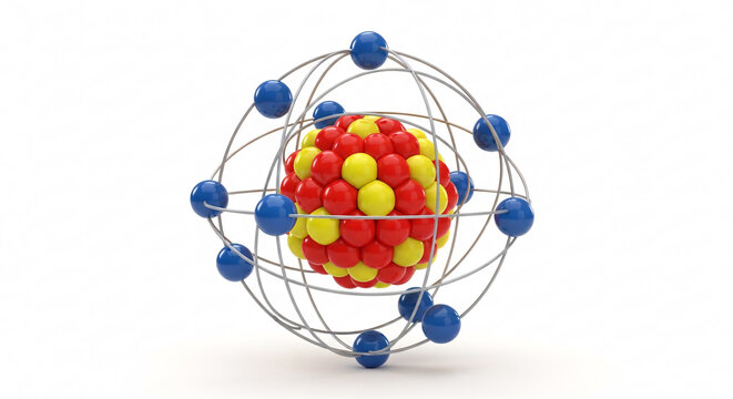 Mod&egrave;le atomique color&eacute; en illustration scientifique