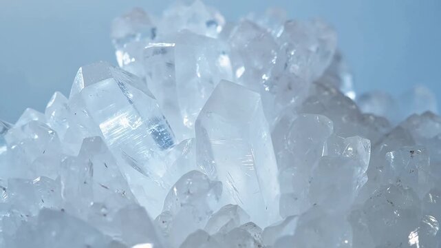 Cluster of transparent crystal formations