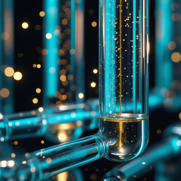 Futuristic Cybersecurity 3D Isometric Digital Vault with Secure Golden Padlock inside Sapphire Glass Cube for Cloud Computing Security