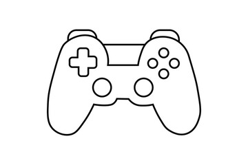 The image features a black and white line drawing of a modern game controller, modeled after the classic dual-handle design © Zaqiyul