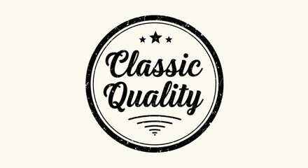 Fototapeta premium Vintage style circular badge with classic quality text and stars.