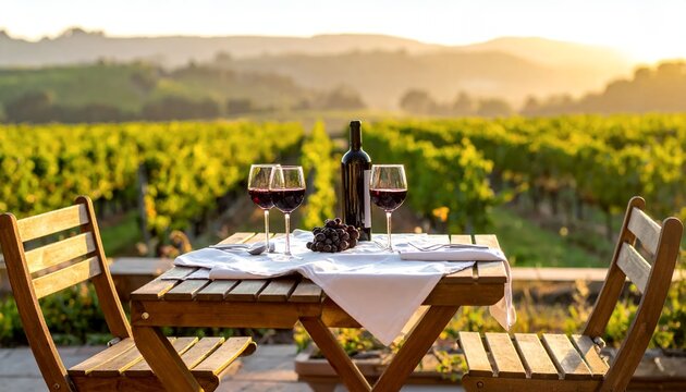 Romantic Sunset Wine Tasting Experience in a Vineyard.