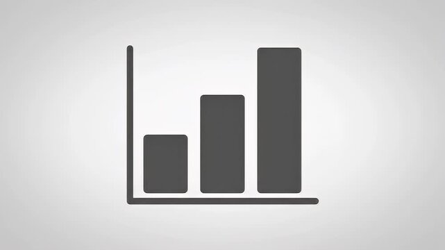 Simple horizontal bar chart icon on white background