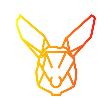 Mouse deer gradient style outline icon vector