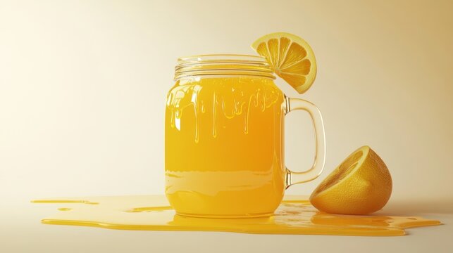 Fresh lemon juice in a mason jar