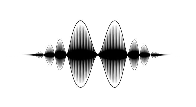 Abstract Sound Waveform Visualization on White Background