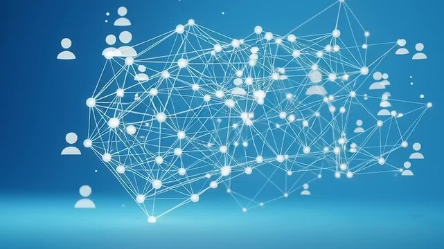 Network connections and people icons.