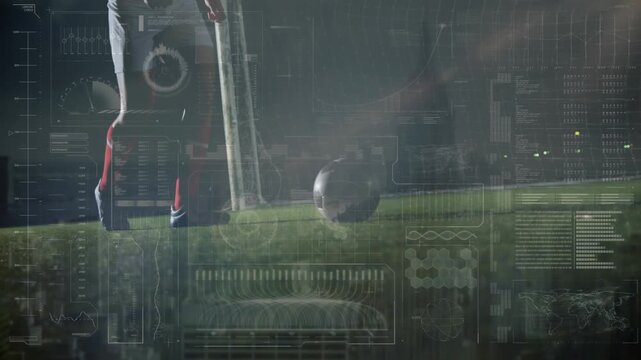 Animation of data processing over football player