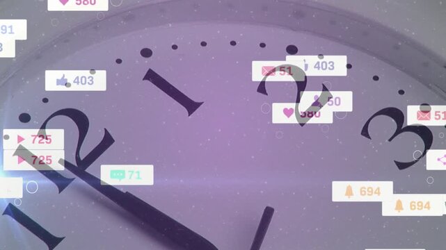 Left badge sparking overlays on clock face badges gathering pulsing dispersing to visualize focus