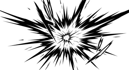 Explosion Burst Effect Comic Style Black and White © nongko