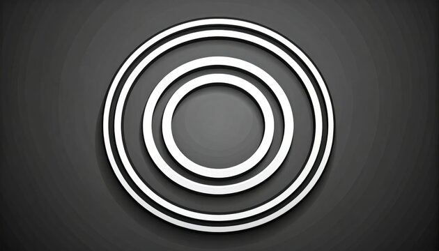 Concentric Circles Abstract Design with Metallic Finish.