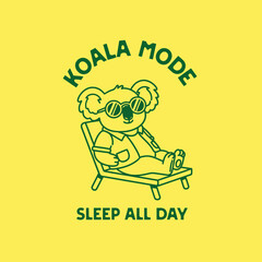 Koala wearing sunglasses on chair relaxed. © logo