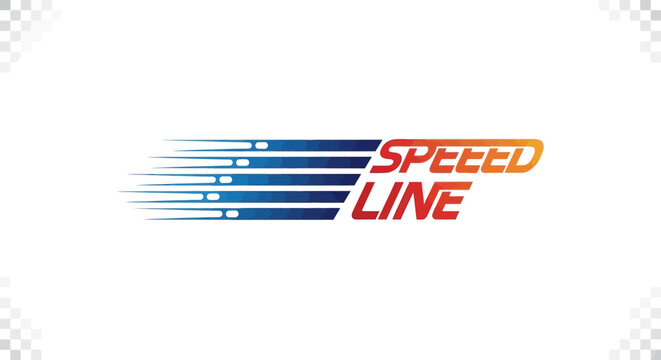Speed line logo with motion blur effect