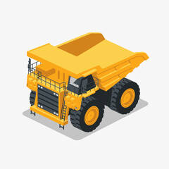 Isometric Yellow Mining Dump Truck Vehicle. © Rejeki