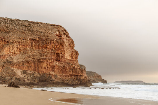 Cliffs at sunset catching the orange lights at Ethel beach South Australia