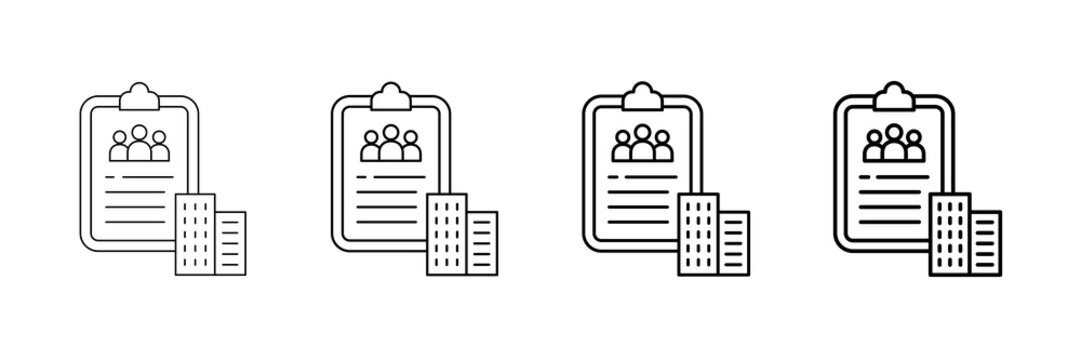 Urban Density Planning Icons Vector Set In Different Stroke Line Style