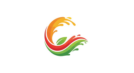 Fototapeta premium Colorful swirling wave logo design.