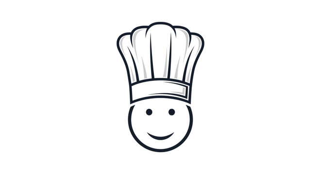 Smiling chef hat cartoon character face.