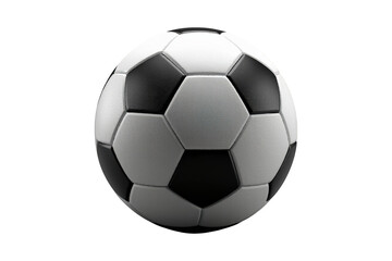 Fototapeta premium Soccer ball, classic black and white football for sports, championship, competition, and team game with transparent background