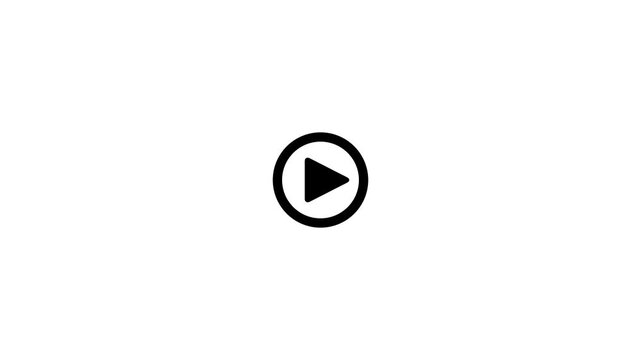 spinning circular progress animation completes and morphs into a pause button.