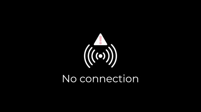 no internet connection warning ui animation with signal icon.