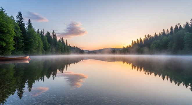 Lake reflection sunrise