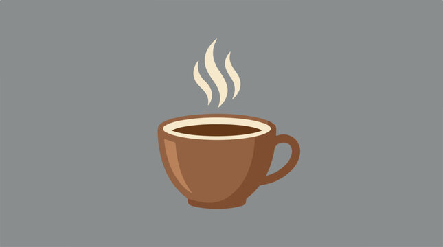 Brown Coffee Cup With Steam.