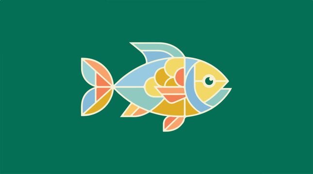 Colorful Fish Graphic Illustration.