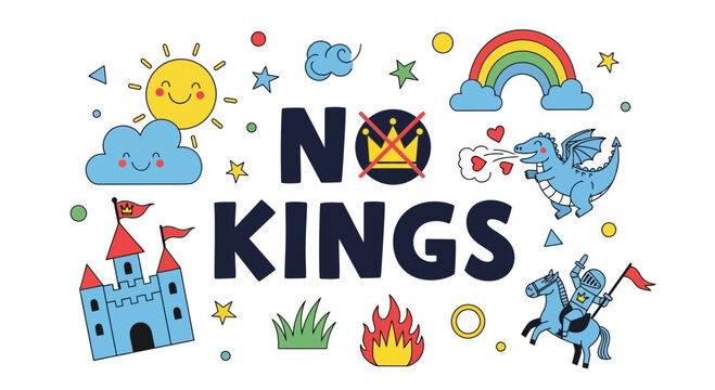 No Kings Text Illustration Design.