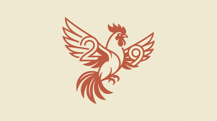 Fototapeta premium Red Rooster Icon Illustration Design.