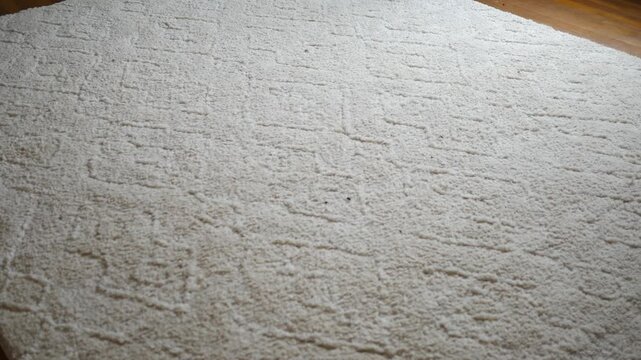 A White Fluffy Carpet in a Living Room