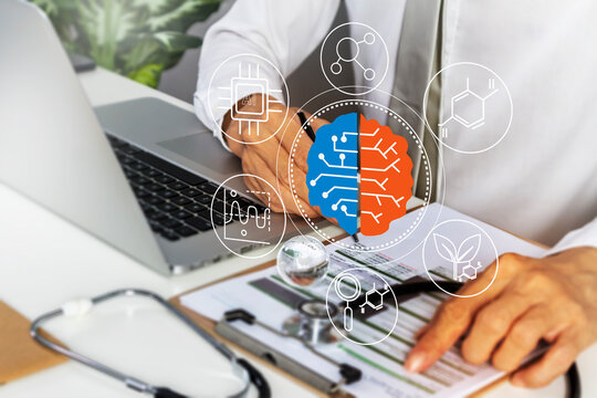 Medical concepts using medical equipment and various information in modern examinations use brain scans to see if there are any hidden problems or diseases in the brain.