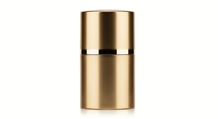 Obraz premium A luxurious gold cylindrical container with a sleek design on a white background