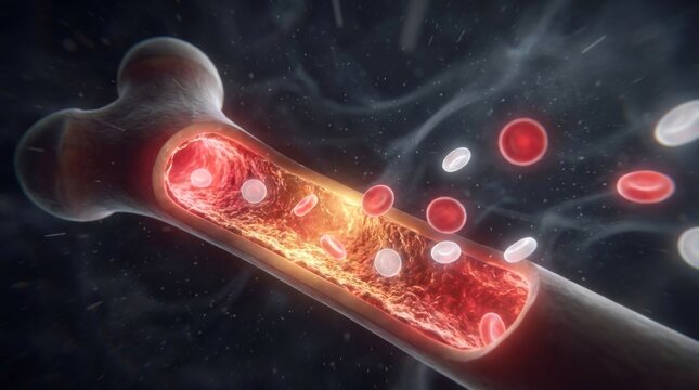 Bone Marrow Blood Cells Medical Illustration.