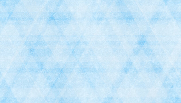 耳付きの和紙を重ねて描いた、やわらかブルーの三角模様