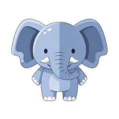 Obraz premium Elephant vector illustration isolated on white background. Cartoon and minimal wildlife animal suitable for mascots, logos, education, and nature-themed designs.