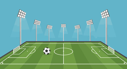 Soccer field with a ball on it. © Azrha