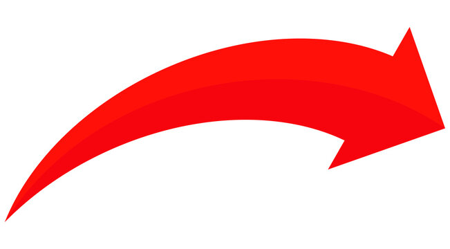 red arrow illustration in flat style	