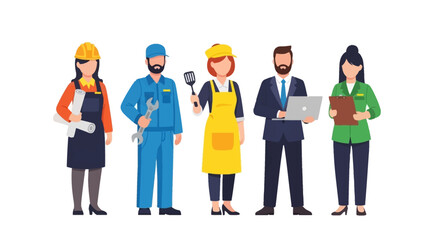 Fototapeta premium Diverse Professionals in Various Occupations Demonstrating Teamwork and Collaboration