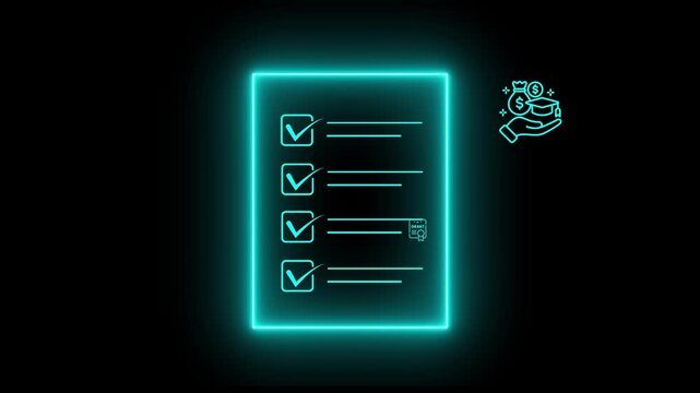  Financial grant funding and biometric fingerprint security icons with business checklist for identity protection.
