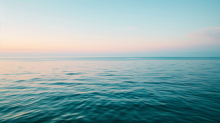 Obraz premium Calm Ocean Background with Copy Space, Minimal Sea and Sky