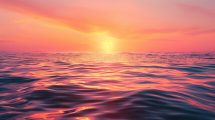 Obraz premium Calm Ocean Background with Copy Space, Minimal Sea and Sky