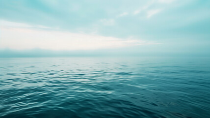 Fototapeta premium Calm Ocean Background with Copy Space, Minimal Sea and Sky